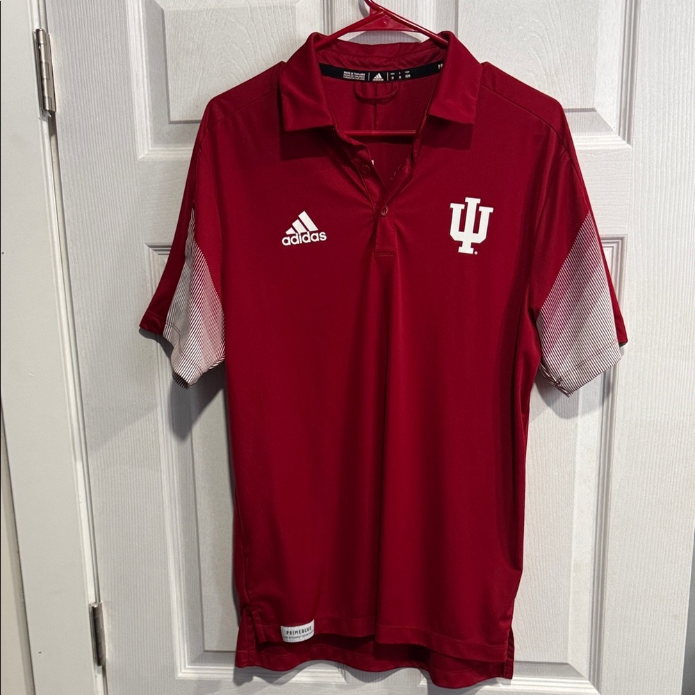 Adidas IU Crimson Polo Shirt with White Accents
